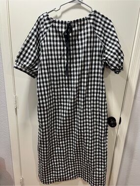 Original Use Black and White Gingham Mini Dress
